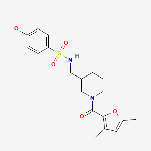 molecular formula C20H26N2O5S B6098245 N-{[1-(3,5-dimethyl-2-furoyl)-3-piperidinyl]methyl}-4-methoxybenzenesulfonamide 