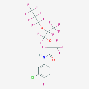 molecular formula C15H4ClF18NO3 B6098252 N-(3-chloro-4-fluorophenyl)-2,3,3,3-tetrafluoro-2-[1,1,2,3,3,3-hexafluoro-2-(1,1,2,2,3,3,3-heptafluoropropoxy)propoxy]propanamide 