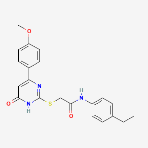 molecular formula C21H21N3O3S B6098272 N-(4-ethylphenyl)-2-{[4-(4-methoxyphenyl)-6-oxo-1,6-dihydro-2-pyrimidinyl]thio}acetamide 
