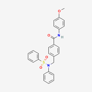 molecular formula C27H24N2O4S B6098358 N-(4-methoxyphenyl)-4-{[phenyl(phenylsulfonyl)amino]methyl}benzamide 