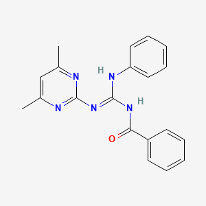 molecular formula C20H19N5O B6098362 N-[(E)-[(4,6-dimethylpyrimidin-2-yl)amino](phenylamino)methylidene]benzamide 