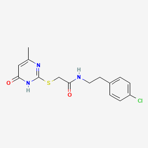 molecular formula C15H16ClN3O2S B6098440 N-[2-(4-chlorophenyl)ethyl]-2-[(4-hydroxy-6-methylpyrimidin-2-yl)sulfanyl]acetamide 
