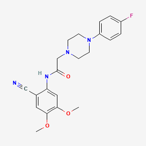 molecular formula C21H23FN4O3 B6098456 N-(2-cyano-4,5-dimethoxyphenyl)-2-[4-(4-fluorophenyl)piperazin-1-yl]acetamide 