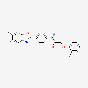 molecular formula C24H22N2O3 B6098495 N-[4-(5,6-dimethyl-1,3-benzoxazol-2-yl)phenyl]-2-(2-methylphenoxy)acetamide 