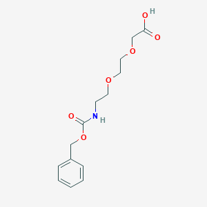 molecular formula C14H19NO6 B060985 3-氧代-1-苯基-2,7,10-三氧杂-4-氮杂十二烷-12-酸 CAS No. 165454-06-8