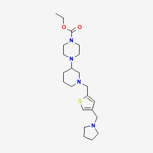 molecular formula C22H36N4O2S B6098515 ethyl 4-(1-{[4-(1-pyrrolidinylmethyl)-2-thienyl]methyl}-3-piperidinyl)-1-piperazinecarboxylate 