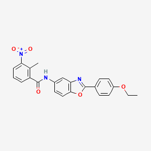 molecular formula C23H19N3O5 B6098535 N-[2-(4-ethoxyphenyl)-1,3-benzoxazol-5-yl]-2-methyl-3-nitrobenzamide 