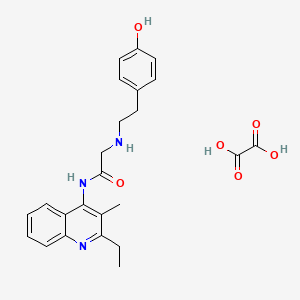 molecular formula C24H27N3O6 B6098555 N-(2-ethyl-3-methylquinolin-4-yl)-2-[2-(4-hydroxyphenyl)ethylamino]acetamide;oxalic acid 