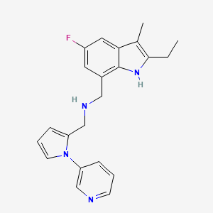 molecular formula C22H23FN4 B6098601 N-[(2-ethyl-5-fluoro-3-methyl-1H-indol-7-yl)methyl]-1-(1-pyridin-3-ylpyrrol-2-yl)methanamine 