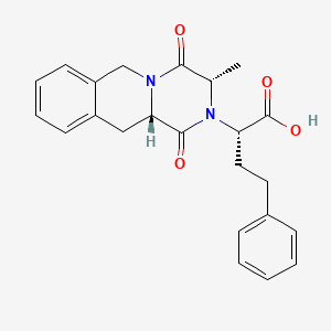 molecular formula C23H24N2O4 B609864 (2S)-2-[(3S,11aS)-3-methyl-1,4-dioxo-3,6,11,11a-tetrahydropyrazino[1,2-b]isoquinolin-2-yl]-4-phenylbutanoic acid CAS No. 103733-50-2