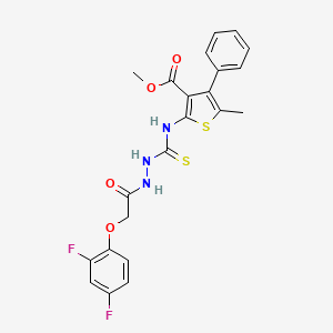 molecular formula C22H19F2N3O4S2 B6098651 methyl 2-[({2-[(2,4-difluorophenoxy)acetyl]hydrazino}carbonothioyl)amino]-5-methyl-4-phenyl-3-thiophenecarboxylate 