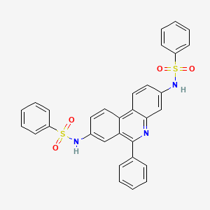molecular formula C31H23N3O4S2 B6098683 N-(8-BENZENESULFONAMIDO-6-PHENYLPHENANTHRIDIN-3-YL)BENZENESULFONAMIDE 