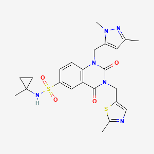 molecular formula C23H27ClN6O4S2 B609878 PDD00017273 HCl CAS No. 1945950-21-9