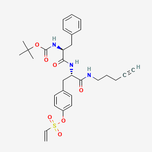 molecular formula C30H37N3O7S B609883 N-[(1,1-Dimethylethoxy)carbonyl]-L-phenylalanyl-O-(ethenylsulfonyl)-N-4-pentyn-1-yl-L-tyrosinamide CAS No. 1461648-55-4