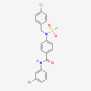 molecular formula C21H18BrClN2O3S B6098833 N-(3-bromophenyl)-4-[(4-chlorophenyl)methyl-methylsulfonylamino]benzamide 