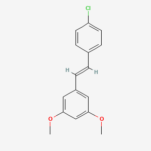 molecular formula C16H15ClO2 B609884 1-[(E)-2-(4-chlorophenyl)ethenyl]-3,5-dimethoxybenzene CAS No. 1032508-03-4