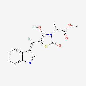 molecular formula C16H14N2O4S B6098861 methyl 2-[5-(1H-indol-3-ylmethylene)-2,4-dioxo-1,3-thiazolidin-3-yl]propanoate 