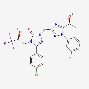 molecular formula C22H19Cl2F3N6O3 B609889 Pecavaptan CAS No. 1914998-56-3