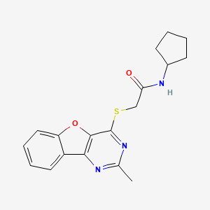 molecular formula C18H19N3O2S B6098916 N-cyclopentyl-2-[(2-methyl[1]benzofuro[3,2-d]pyrimidin-4-yl)thio]acetamide 