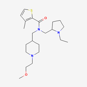 molecular formula C22H37N3O2S B6099038 N-[(1-ethyl-2-pyrrolidinyl)methyl]-N-{[1-(2-methoxyethyl)-4-piperidinyl]methyl}-3-methyl-2-thiophenecarboxamide 
