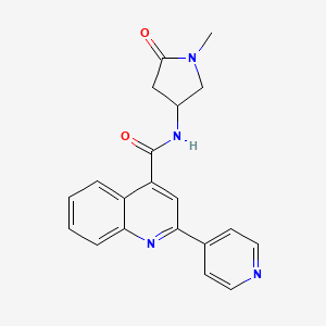 molecular formula C20H18N4O2 B6099044 N-(1-methyl-5-oxopyrrolidin-3-yl)-2-pyridin-4-ylquinoline-4-carboxamide 