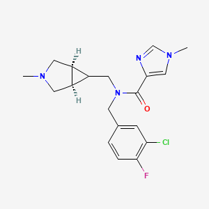 N-[(3-chloro-4-fluorophenyl)methyl]-1-methyl-N-[[(1R,5S)-3-methyl-3-azabicyclo[3.1.0]hexan-6-yl]methyl]imidazole-4-carboxamide