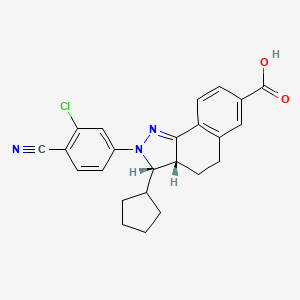 (3S,3aR)-2-(3-chloro-4-cyanophenyl)-3-cyclopentyl-3,3a,4,5-tetrahydrobenzo[g]indazole-7-carboxylic acid