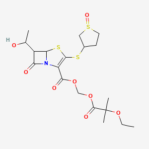 (2-Ethoxy-2-methylpropanoyl)oxymethyl 6-(1-hydroxyethyl)-7-oxo-3-(1-oxothiolan-3-yl)sulfanyl-4-thia-1-azabicyclo[3.2.0]hept-2-ene-2-carboxylate