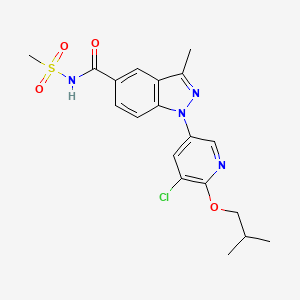B609958 1-(5-Chloro-6-(2-methylpropoxy)-3-pyridinyl)-3-methyl-N-(methylsulfonyl)-1H-indazole-5-carboxamide CAS No. 1387633-03-5