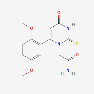 B609968 6-(2,5-Dimethoxyphenyl)-3,4-dihydro-4-oxo-2-thioxo-1(2H)-pyrimidineacetamide CAS No. 1435467-38-1