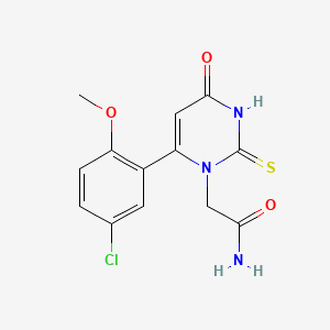 molecular formula C13H12ClN3O3S B609969 2-(6-(5-氯-2-甲氧基苯基)-4-氧代-2-硫代-3,4-二氢嘧啶-1(2H)-基)乙酰胺 CAS No. 1435467-37-0