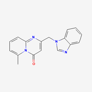 molecular formula C17H14N4O B609970 2-((1H-Benzo[d]imidazol-1-yl)methyl)-6-methyl-4H-pyrido[1,2-a]pyrimidin-4-one CAS No. 1434288-24-0