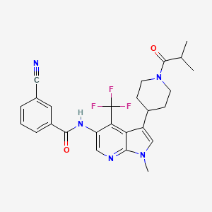 3-cyano-N-(3-(1-isobutyrylpiperidin-4-yl)-1-methyl-4-(trifluoromethyl)-1H-pyrrolo[2,3-b]pyridin-5-yl)benzamide