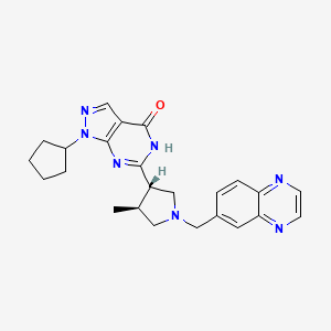 4H-Pyrazolo(3,4-d)pyrimidin-4-one, 1-cyclopentyl-1,5-dihydro-6-((3S,4S)-4-methyl-1-(6-quinoxalinylmethyl)-3-pyrrolidinyl)-