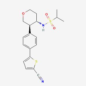 2-Propanesulfonamide, N-((3R,4S)-3-(4-(5-cyano-2-thienyl)phenyl)tetrahydro-2H-pyran-4-yl)-