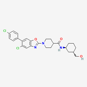 1-[5-chloro-6-(4-chlorophenyl)-2-benzoxazolyl]-N-[(1S,3S)-3-(hydroxymethyl)cyclohexyl]-4-piperidinecarboxamide