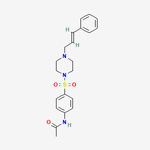 molecular formula C21H25N3O3S B6100429 N-(4-{[4-(3-phenyl-2-propen-1-yl)-1-piperazinyl]sulfonyl}phenyl)acetamide 