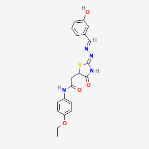 molecular formula C20H20N4O4S B6100459 N-(4-ethoxyphenyl)-2-[(2Z)-2-[(E)-(3-hydroxyphenyl)methylidenehydrazinylidene]-4-oxo-1,3-thiazolidin-5-yl]acetamide 