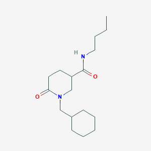 molecular formula C17H30N2O2 B6100468 N-butyl-1-(cyclohexylmethyl)-6-oxo-3-piperidinecarboxamide 