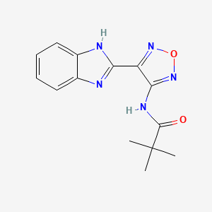 molecular formula C14H15N5O2 B6100475 N-[4-(1H-benzimidazol-2-yl)-1,2,5-oxadiazol-3-yl]-2,2-dimethylpropanamide 