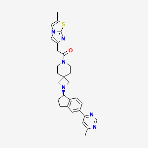 2-(2-methylimidazo[2,1-b][1,3]thiazol-6-yl)-1-[2-[(1R)-5-(6-methylpyrimidin-4-yl)-2,3-dihydro-1H-inden-1-yl]-2,7-diazaspiro[3.5]nonan-7-yl]ethanone