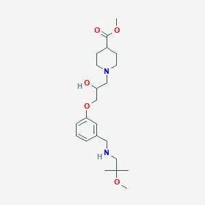molecular formula C22H36N2O5 B6100493 methyl 1-[2-hydroxy-3-(3-{[(2-methoxy-2-methylpropyl)amino]methyl}phenoxy)propyl]-4-piperidinecarboxylate 