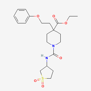 molecular formula C21H30N2O6S B6100511 ethyl 1-{[(1,1-dioxidotetrahydro-3-thienyl)amino]carbonyl}-4-(2-phenoxyethyl)-4-piperidinecarboxylate 