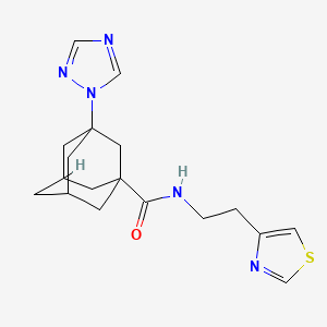 molecular formula C18H23N5OS B6100674 N-[2-(1,3-thiazol-4-yl)ethyl]-3-(1,2,4-triazol-1-yl)adamantane-1-carboxamide 