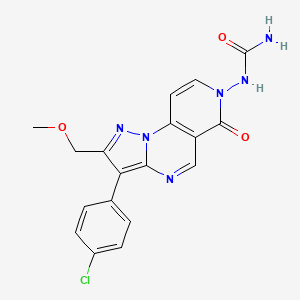 molecular formula C18H15ClN6O3 B6100734 N-[3-(4-chlorophenyl)-2-(methoxymethyl)-6-oxopyrazolo[1,5-a]pyrido[3,4-e]pyrimidin-7(6H)-yl]urea 