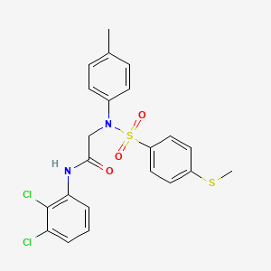 molecular formula C22H20Cl2N2O3S2 B6100749 N-(2,3-dichlorophenyl)-2-(4-methyl-N-(4-methylsulfanylphenyl)sulfonylanilino)acetamide 