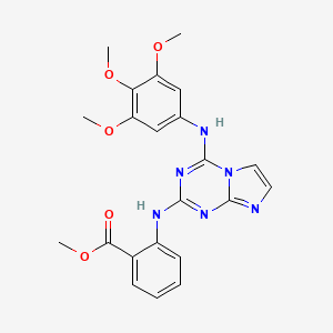 Methyl 2-[[4-(3,4,5-trimethoxyanilino)imidazo[1,2-a][1,3,5]triazin-2-yl]amino]benzoate