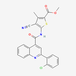 molecular formula C24H16ClN3O3S B6100789 methyl 5-({[2-(2-chlorophenyl)-4-quinolinyl]carbonyl}amino)-4-cyano-3-methyl-2-thiophenecarboxylate 