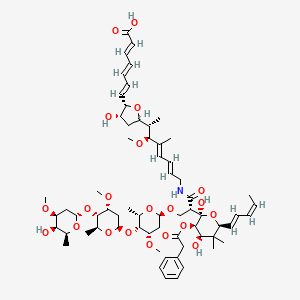 molecular formula C65H95NO21 B610084 Phenelfamycin E CAS No. 114451-31-9