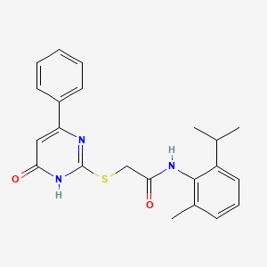 molecular formula C22H23N3O2S B6100856 N-(2-isopropyl-6-methylphenyl)-2-[(6-oxo-4-phenyl-1,6-dihydro-2-pyrimidinyl)thio]acetamide 